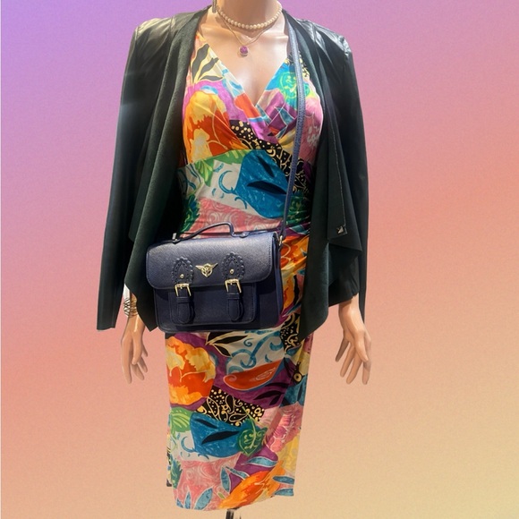 Lauren Ralph Lauren colorful tropical floral faux wrap bodycon dress size M NWOT - Picture 13 of 14